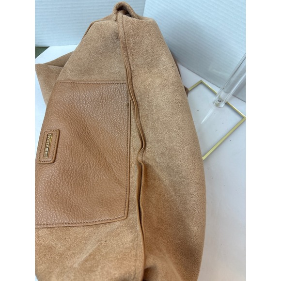 Shiraleah Tan Vegan Leather Reversible Hobo Bag Slouchy Tote Camel Brown - Picture 6 of 6